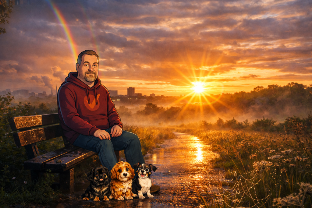 Aamun rauha ja sateen jäljet